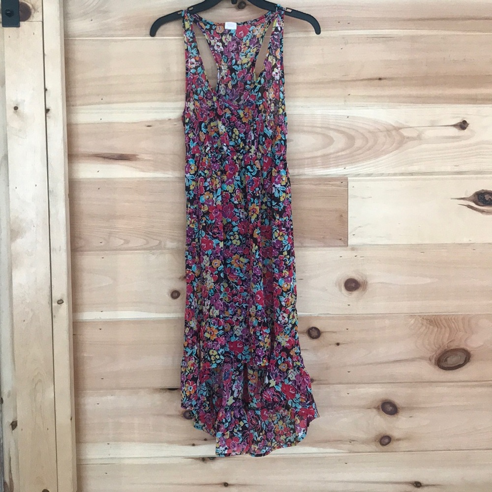 Bright pink floral dress